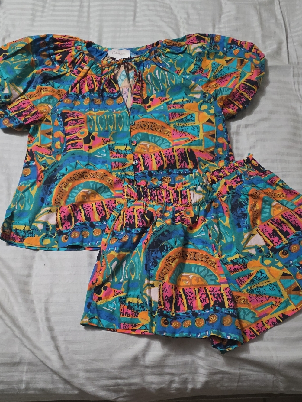 Cleobella Colorful Abstract Print Two-Piece Set
